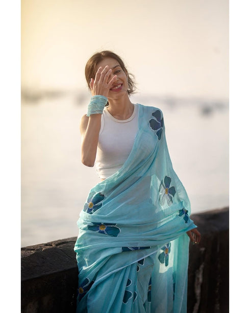 Vasthrlay Floral Fabric Breathable Lightweight