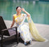 Vasthrlay Yellow Floral Lightweight Striped