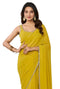 vasthrlayMustard Georgette Pleated Unstiched Ethnic Wear