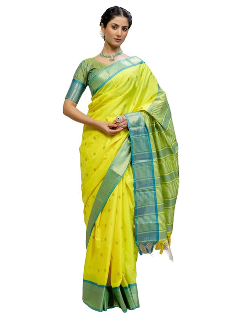 Vasthrlay Special Weaving Unstitched Light Green Saree