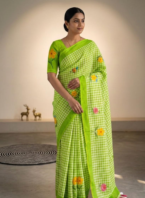 Vasthrlay Checked Pattern Lightweight Unstitched