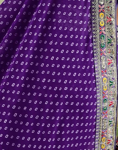 Vasthrlay Georgette Embroidery Unstitched Green Saree