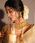 Vasthrlay Cream Kanjivaram Wedding Saree