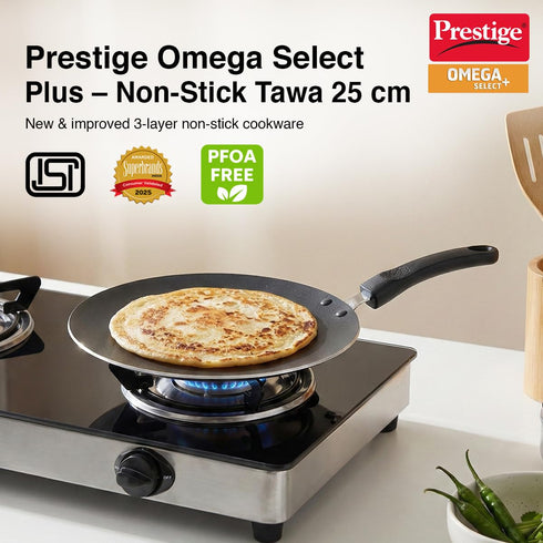 Prestige Aluminium Omega Select Plus Non-Stick Concave Tawa