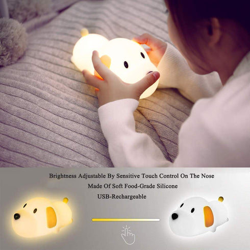 One94Store Rechargeable Silicone Puppy Dog Night Lamp