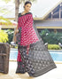 Vasthrlay Printed Pleated Unstitched Dark Green Saree