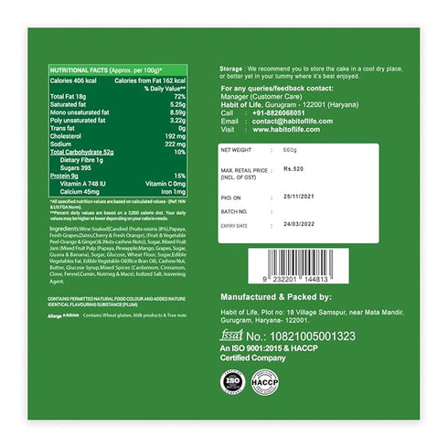 Habit of Life - Eggless Plum Cake 330g