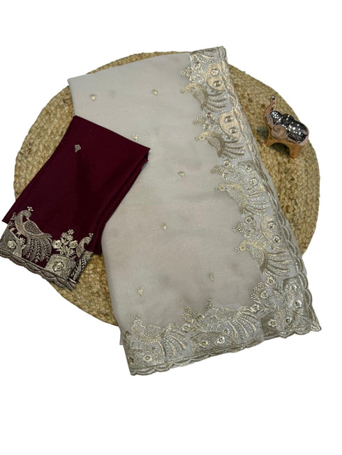 Vasthrlay Georgette Embroidery Unstitch