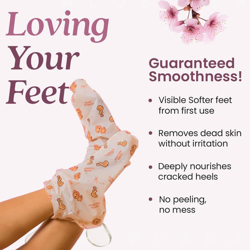 WildGlow Korean Peeling Foot Mask for Dry Cracked Feet