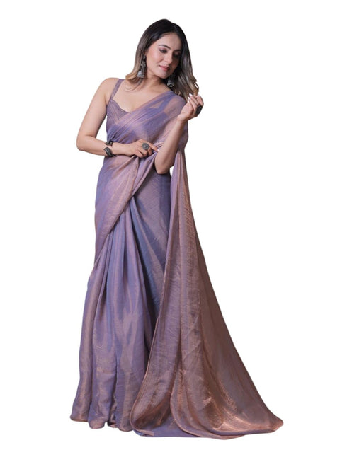Vasthrlay Lavender Unstitched Saree
