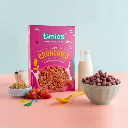 Timios Crunchies Breakfast Cereals | Natural with Real Strawberries