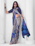 Vasthrlay Abstract Printed Unstitched Multicolor Saree