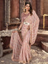 Vasthrlay Embroidery Georgette Unstitched Sky Blue Saree