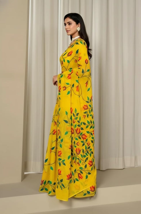Vasthrlay Printed Multicolor Kalamkari Unstitched