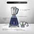Preethi XPro Duo 1300 Watts Commercial Mixer Grinder, 2 Jars (Stainless Steel), Heavy Duty, Blue