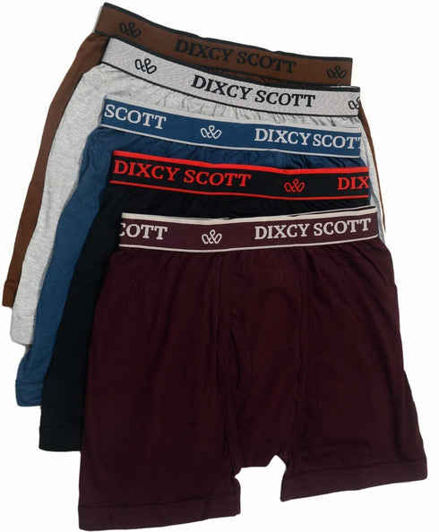Dixcy Scott Cotton Plain/Solid Assorted Men's Trunk/Underwear - Pack of 5 (#Cross-Trunk-80 CM) (Color & Prints May Vary)