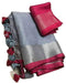 Vasthrlay Handloom Bhagalpuri Contrast Pink Grey