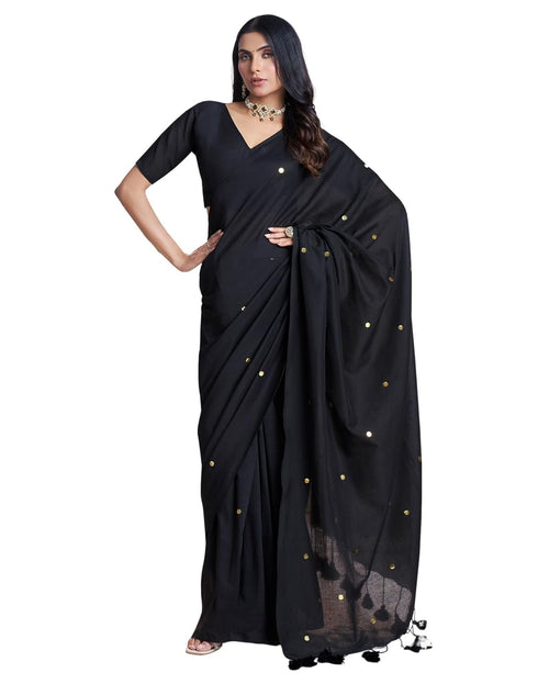 Vasthrlay Womens Sequence Unstitched Red Saree