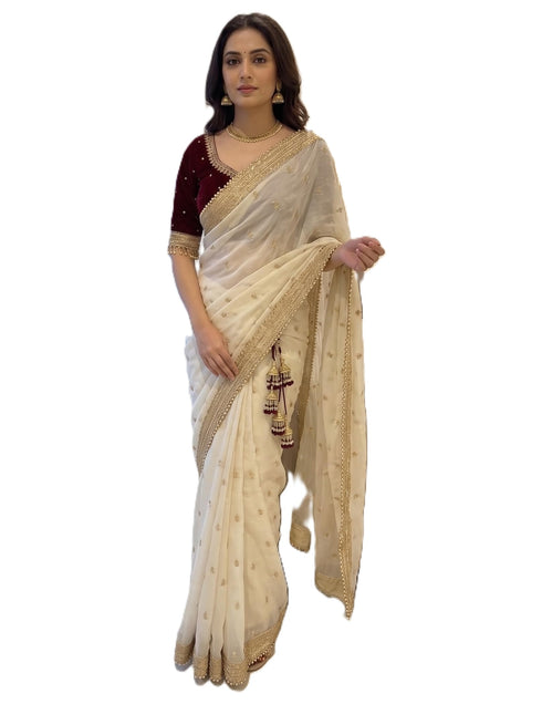 Vasthrlay Georgette Embroidery Saree