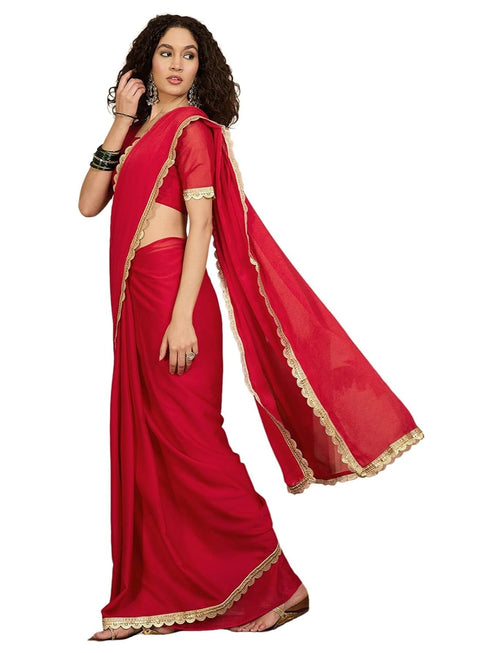 Vasthrlay Blouse Rust Saree