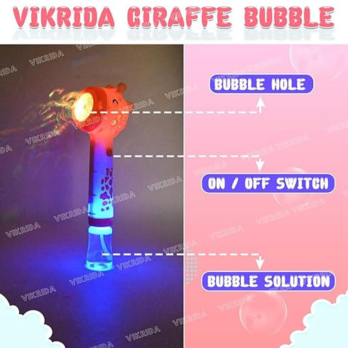 Giraffe Bubble Stick With Led Lights