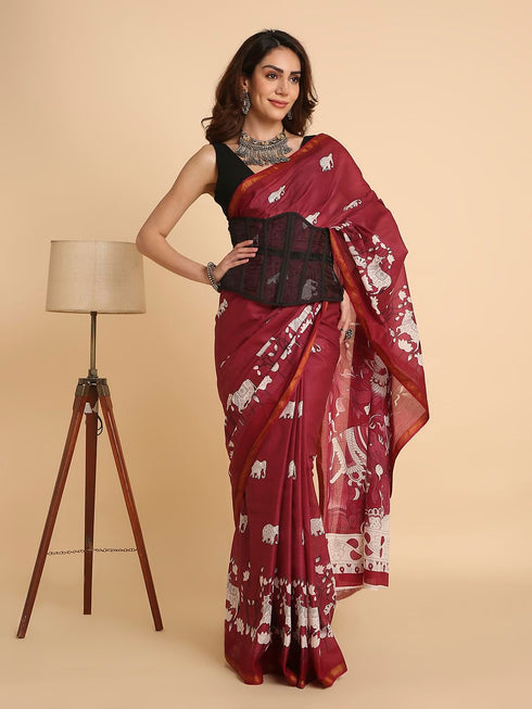 Vasthrlay Lightweight Breathable Traditional Printed Saree
