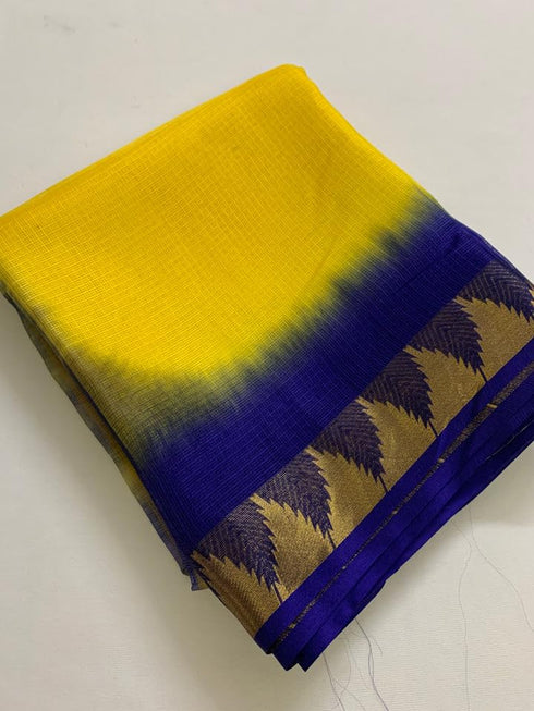Vasthrlay Nr Handloom Bhagalpuri Running Green Orange