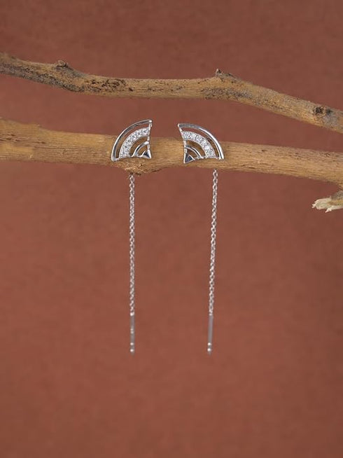 CLARA 925 Sterling Silver Sui Dhaga Threader Earrings Aria
