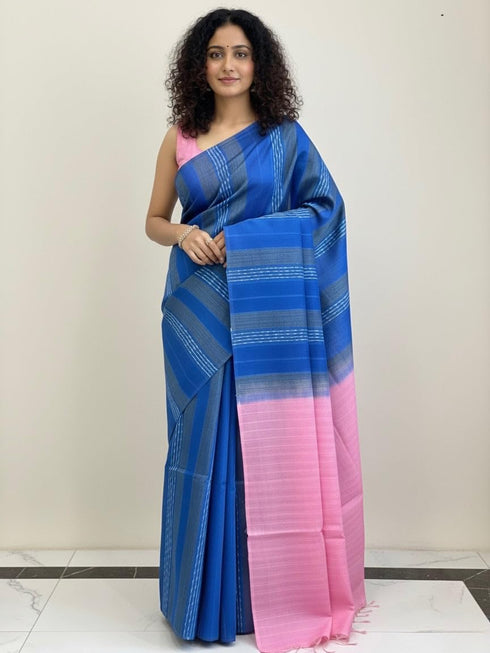 Vasthrlay Black Bhagalpuri Saree