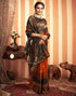 Vasthrlay Womens Jacquard Unstitched Black Saree