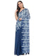 Vasthrlay Blue White Linen Floral | Striped | Check Design Printed Saree With Solid Unstitched Linen Blouse Piece