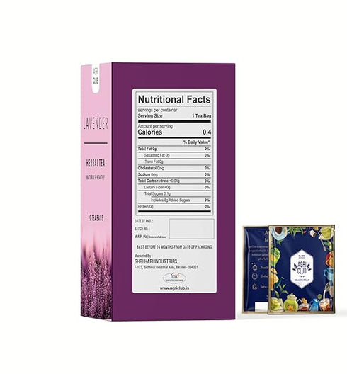 Agri Club Lavender Tea Herbal Infusion Tea 15gm (Pack of 20)