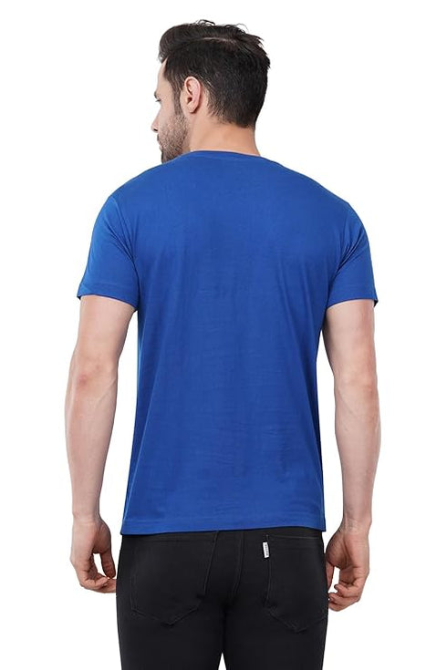 Caseria Men's Round Neck Cotton Half Sleeved T-Shirt