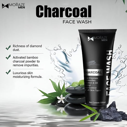 Moraze Cosmetics Men Activated Charcoal Face Wash