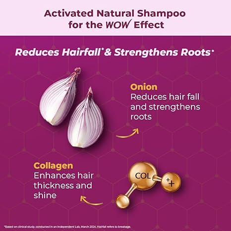 wow skin science onion collagen anti-hairfall shampoo 300ml