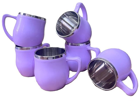 Stainless Steel Tea & Coffee Mugs, 200ml (Pack of 6)