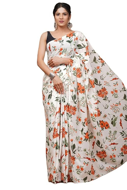 Dosaya Fabrics Jaipuria Block Printed Pure Cotton Mulmul Saree