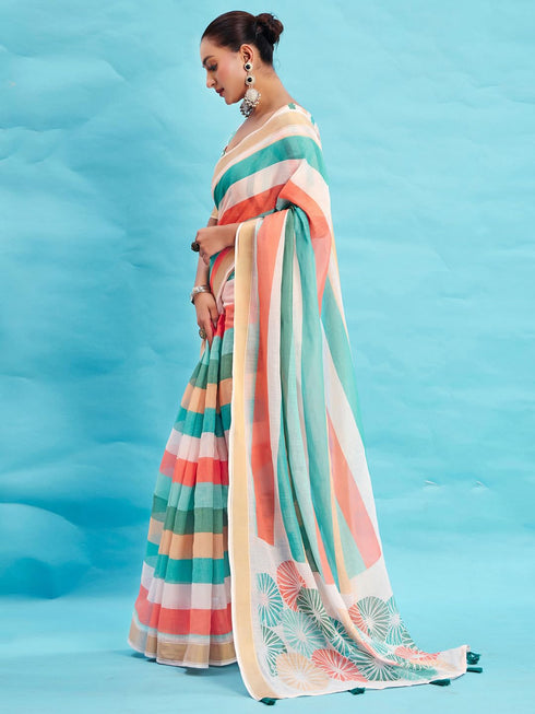 Vasthrlay Printed Unstitched Blouse Ethnic Wear