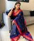 Vasthrlay Traditional Paithani Handloom Violategreen