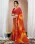 Vasthrlay Chiffon Bandhani Unstitched Yellow Saree