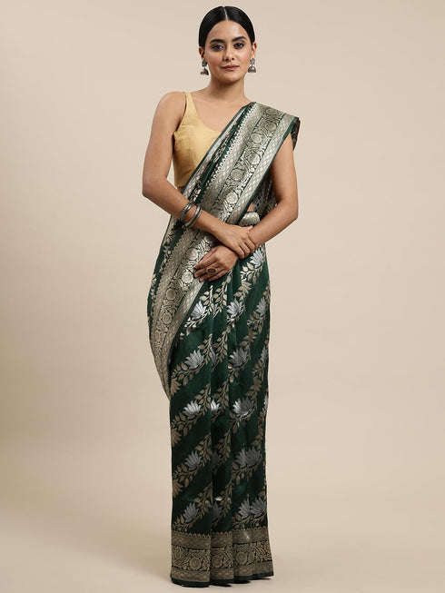 Vasthrlay Silver Banarasi Saree
