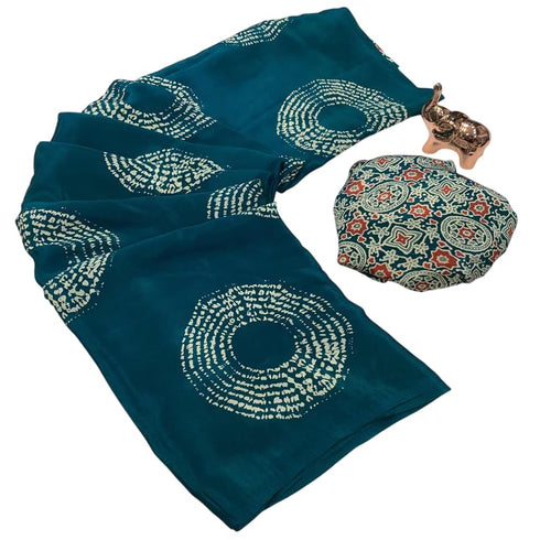 Vasthrlay Printed Ajrakh Floral