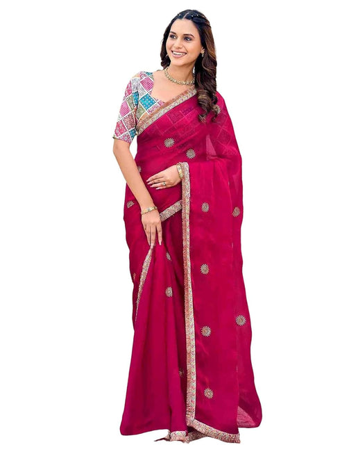 Vasthrlay Georgette Sequins Rani Saree
