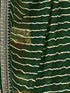 Vasthrlay Georgette Embroidery Dark Green | Golden Saree With Unstitched Blouse Piece