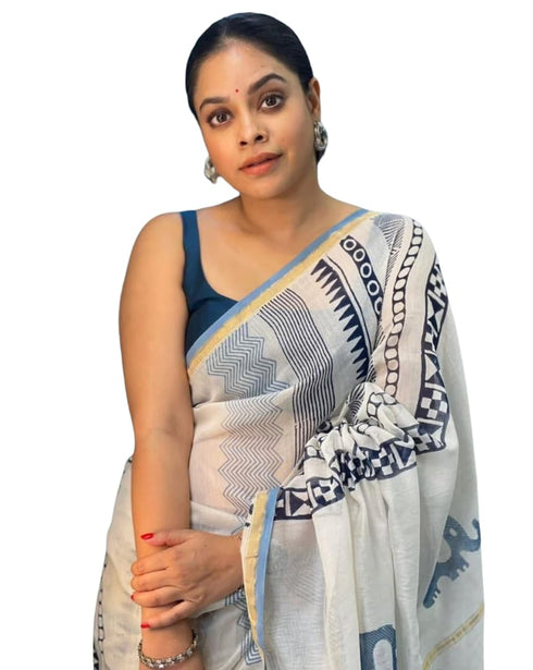 Vasthrlay Designer Contrast Traditional Royalblue