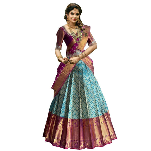Vasthrlay Traditional Unstitched Kanjivaram Kanchipuram