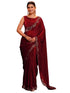 Vasthrlay Shimmer Scalloped Unstitched Maroon Saree
