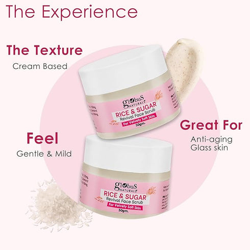 Globus Naturals Rice & Sugar Revival Face Scrub