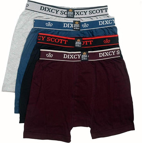 Dixcy Scott Cotton Plain/Solid Assorted Men's Trunk/Underwear - Pack of 4 (#Cross-Trunk-80 CM) (Color & Prints May Vary)