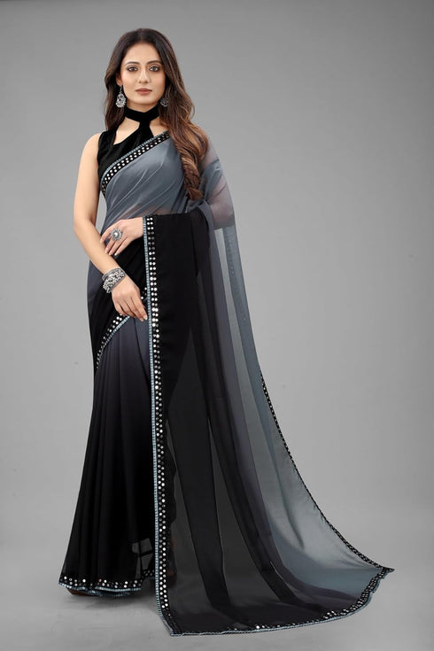Vasthrlay Georgette Embroidered Mahendi Traditional